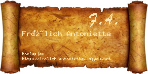 Frölich Antonietta névjegykártya